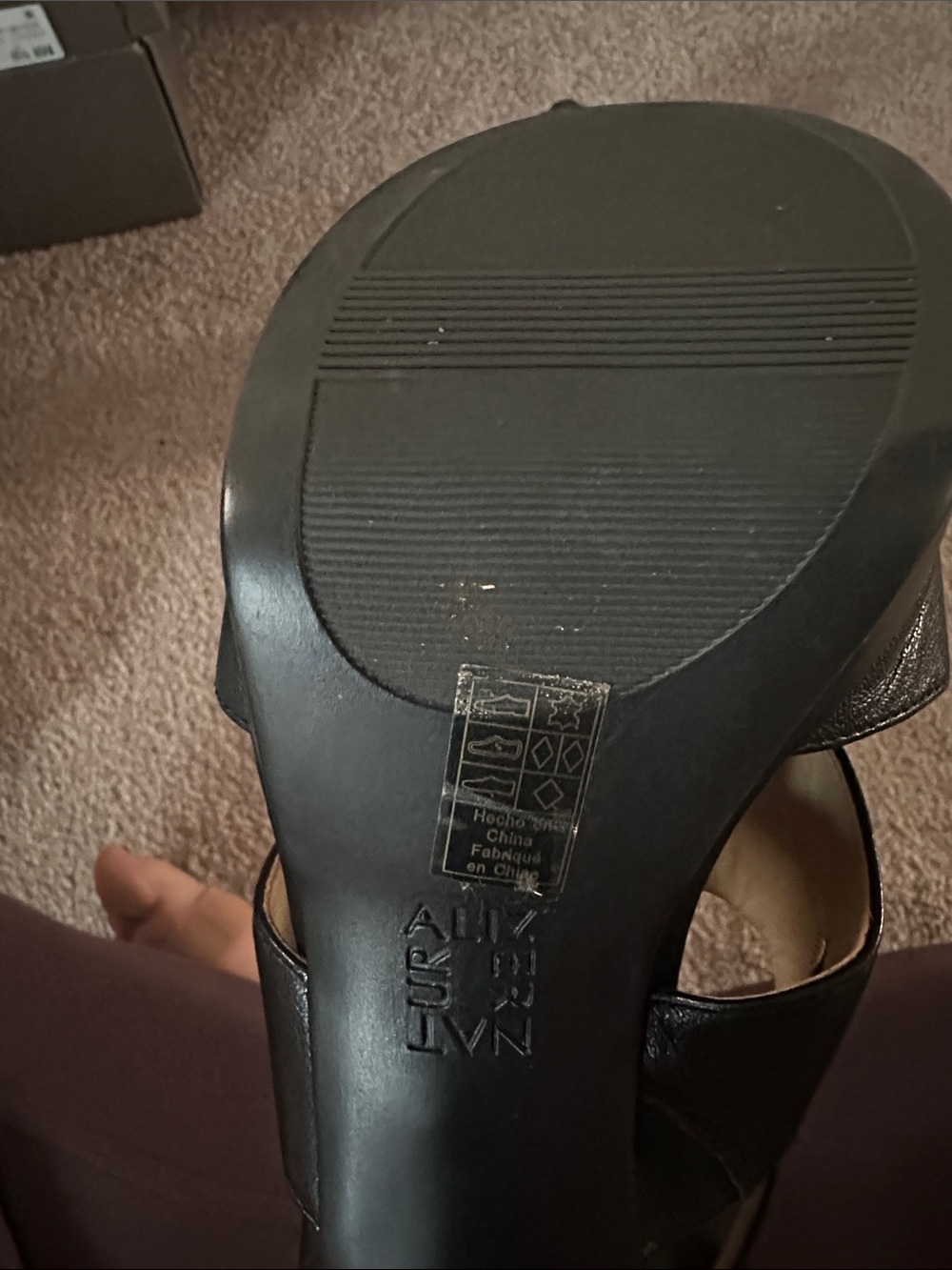 Naturalizer Black Leather Maddie Platform Slingback Sandals - Picture 4 of 6